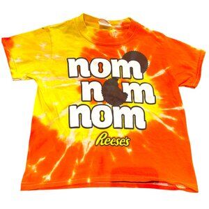 Hershey's Reese's peanut butter cup Nom Nom‎ Nom tie dye t-shirt kid's youth XS